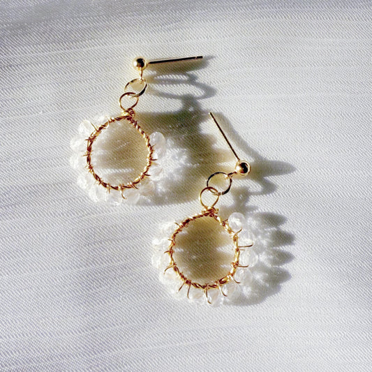 Clear Quartz Wire Wrapped Earrings
