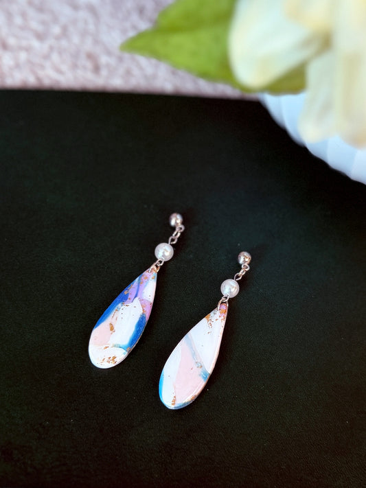 Marble Effect Earrings - Celestial Drift