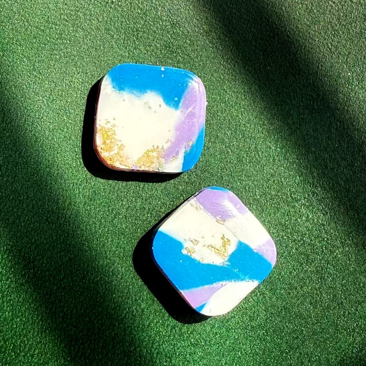 Marble Effect Earrings - Twilight