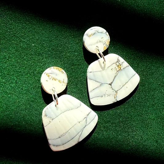 Marble Effect Earrings - Classic