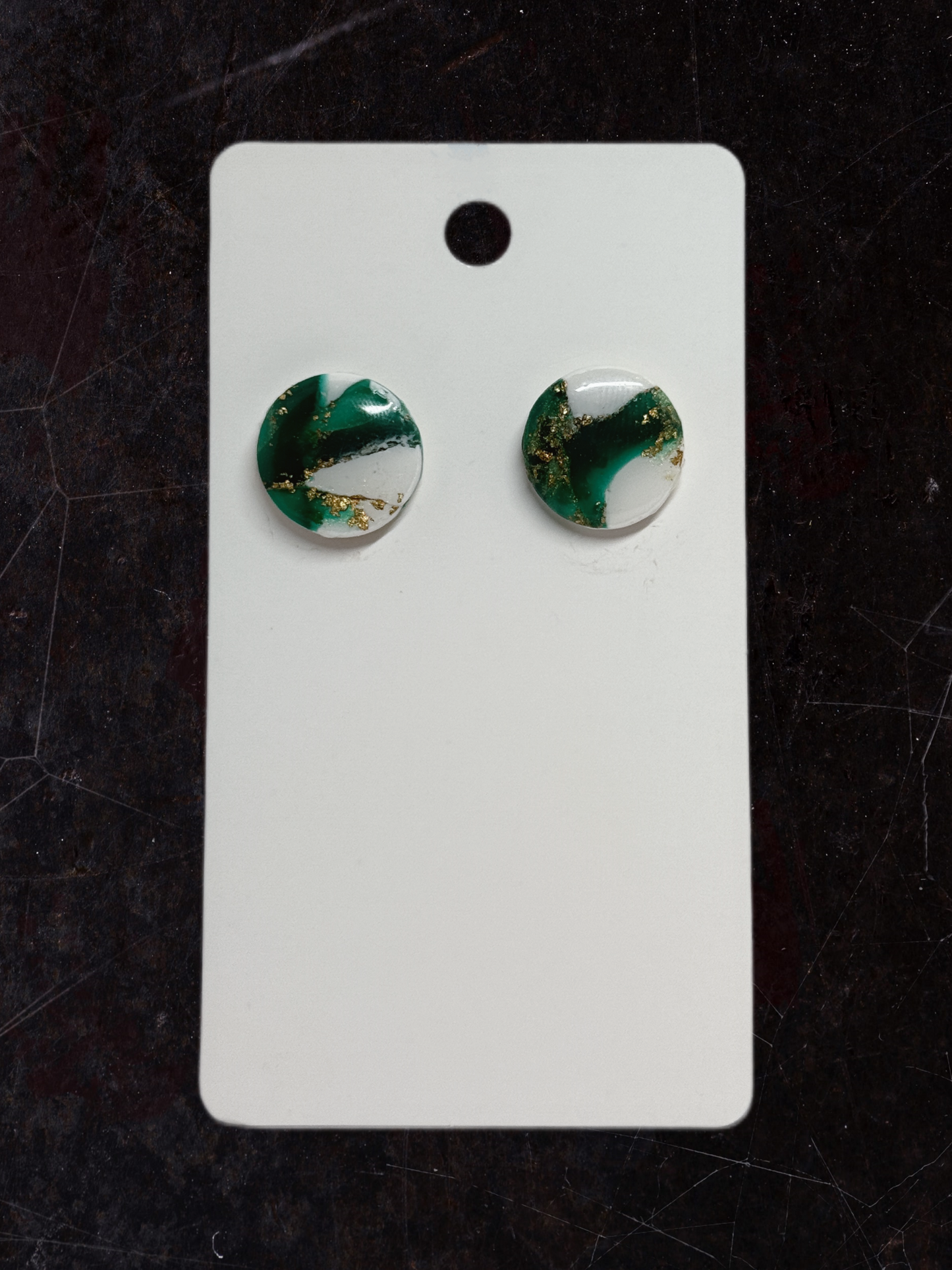 Marble Effect Earrings - Emerald Forest
