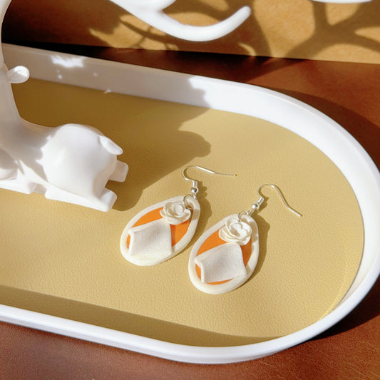 S925 Sterling Silver Hand-sculpted Earrings - Floral Relief (Classic O01)