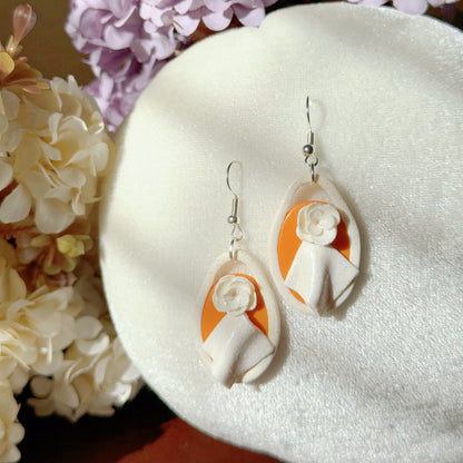 S925 Sterling Silver Hand-sculpted Earrings - Floral Relief (Classic O01)