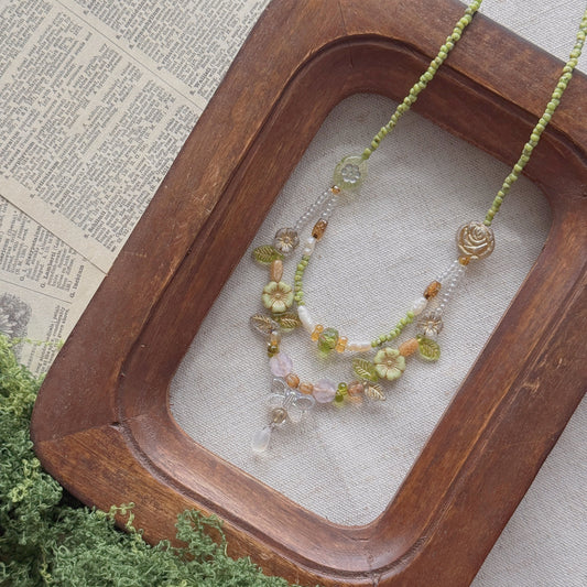 Butterfly Reverie · Pure Light | Czech Glass Vintage  Style Necklace