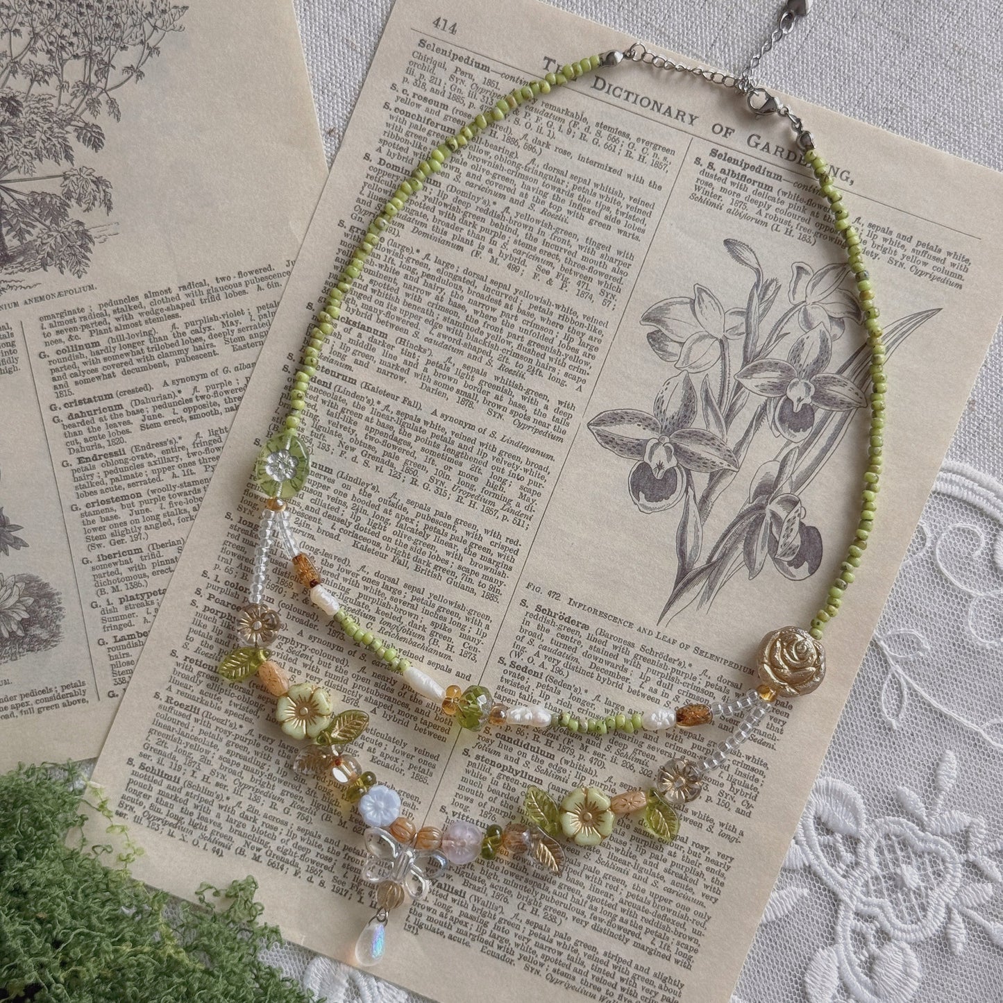 Butterfly Reverie · Pure Light | Czech Glass Vintage  Style Necklace