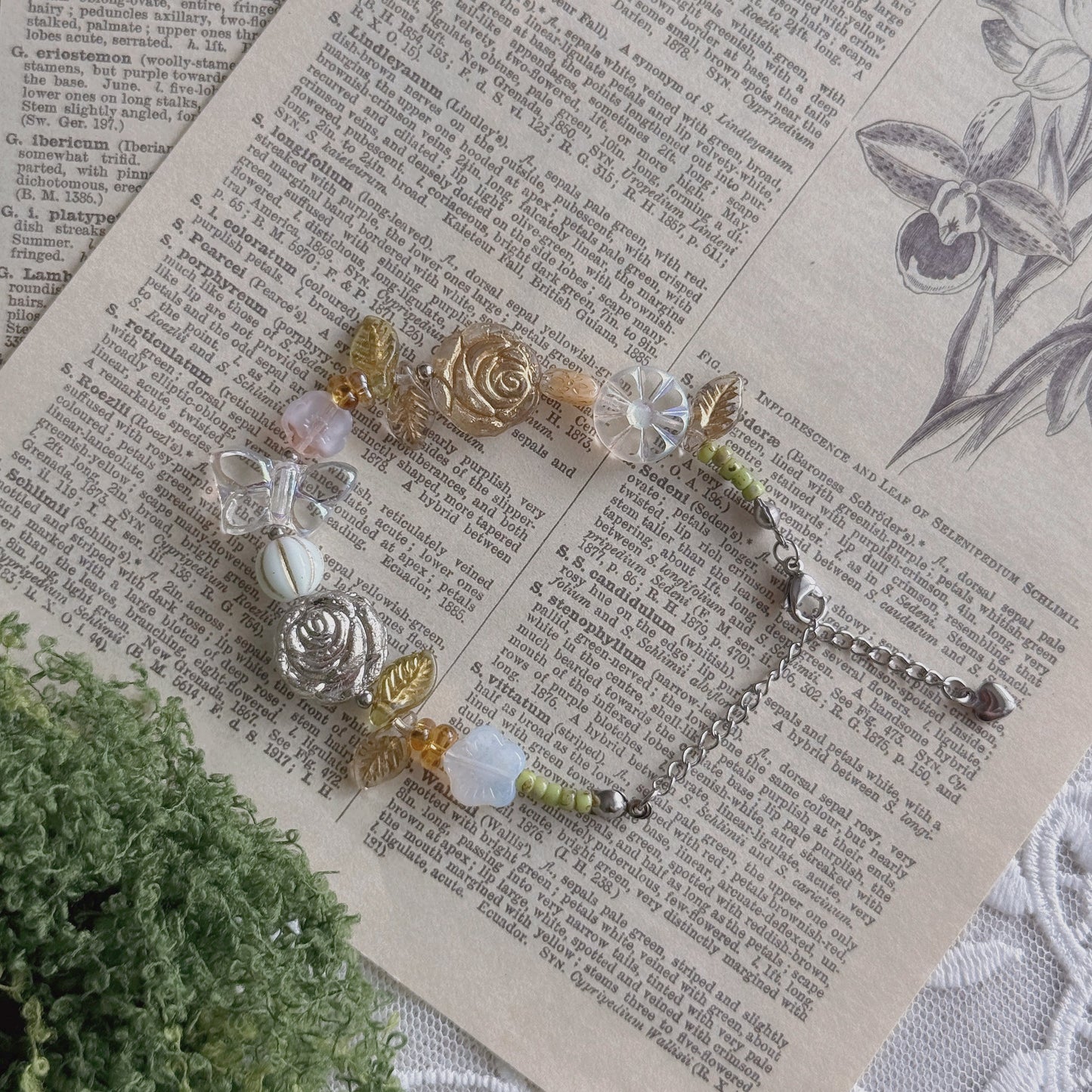 Butterfly Reverie · Pure Light | Czech Glass Vintage  Style Bracelet