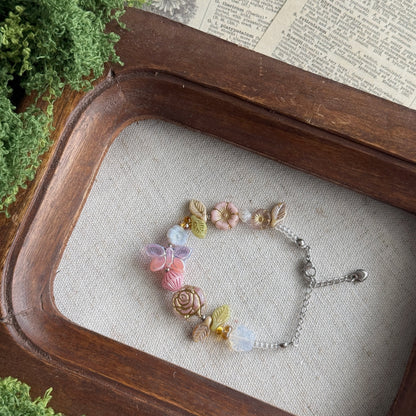 Butterfly Reverie · Faded Rose | Czech Glass Vintage  Style Bracelet