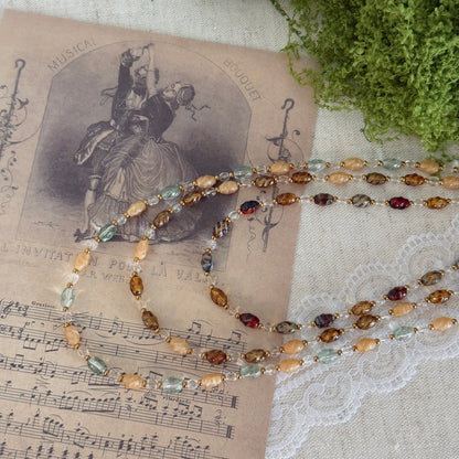 Faded Memories  · Vintage Style Czech Glass Necklace & Bracelet