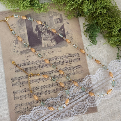 Faded Memories  · Vintage Style Czech Glass Necklace & Bracelet