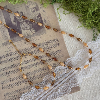 Faded Memories  · Vintage Style Czech Glass Necklace & Bracelet