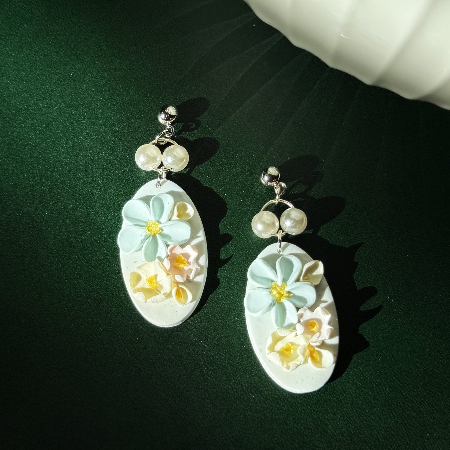 S925 Sterling Silver Hand-sculpted Earrings - Spring Bloom