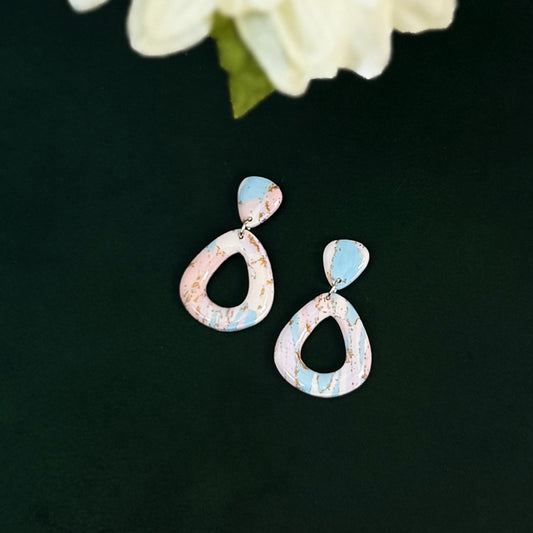 Marble Effect Earrings - Blush Cloud