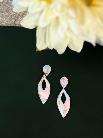 Marble Effect Earrings - Blush Cloud