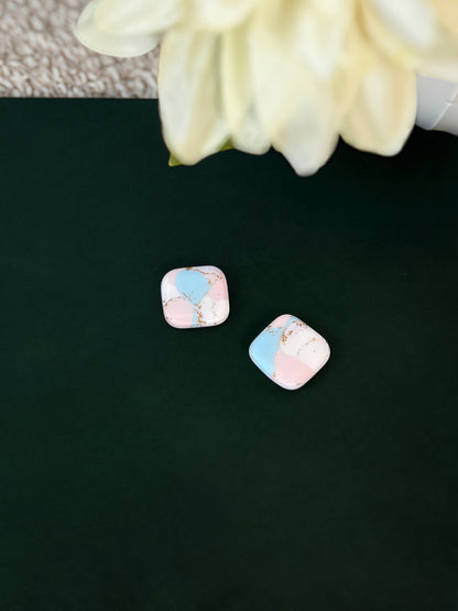 Marble Effect Earrings - Blush Cloud