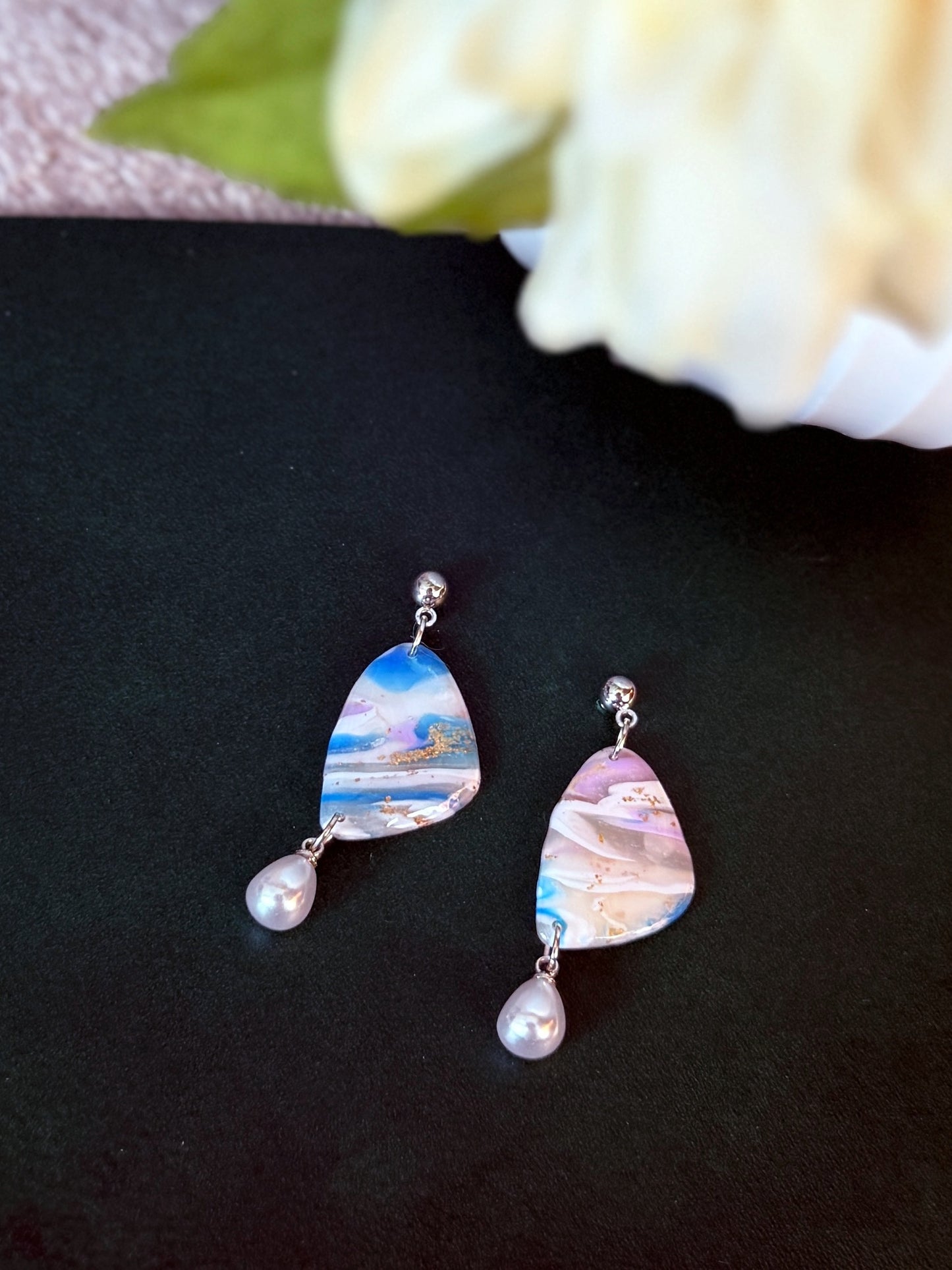 Marble Effect Earrings - Celestial Drift