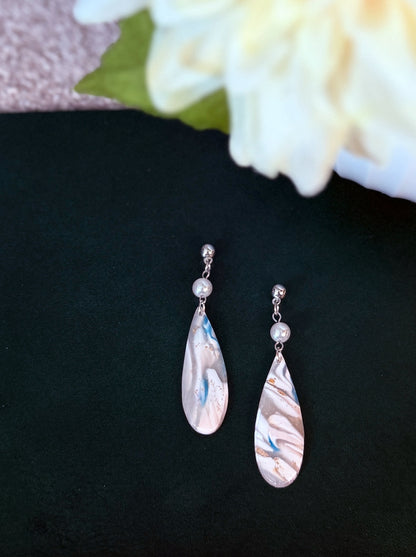 Marble Effect Earrings - Celestial Drift
