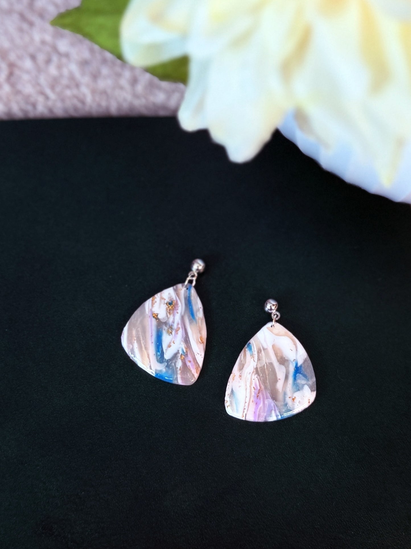 Marble Effect Earrings - Celestial Drift