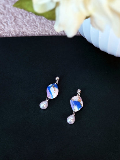 Marble Effect Earrings - Celestial Drift