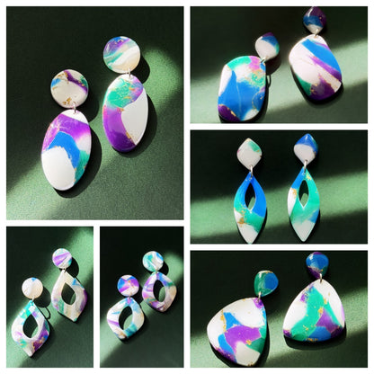 Marble Effect Earrings - Aurora