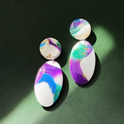 Marble Effect Earrings - Aurora