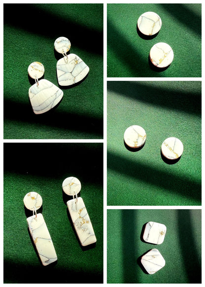 Marble Effect Earrings - Classic
