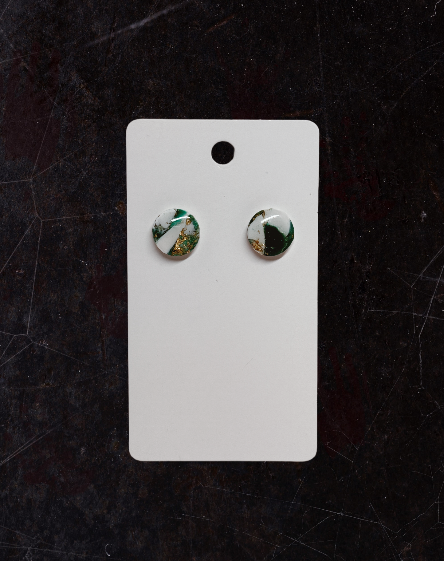 Marble Effect Earrings - Emerald Forest